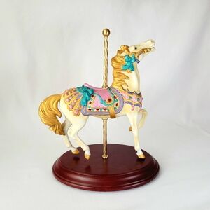 Franklin Mint Golden Stargazer Porcelain Carousel Horse Vtg 1990 Lynn Lupetti